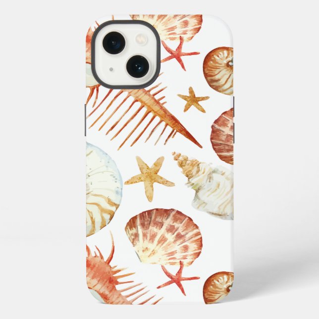 Coral With Shells And Crabs Pattern iPhone Case (Back)