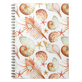 Coral With Shells And Crabs Pattern Notebook