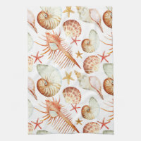 Coral With Shells And Crabs Pattern