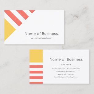 Coral Yellow Geometric Consultant Business Card