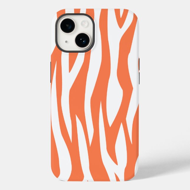 Coral Zebra Print Case-Mate iPhone Case (Back)