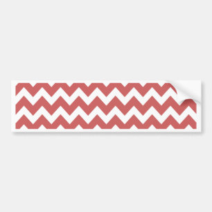 Coral Zigzag Chevron Stripes Bumper Sticker