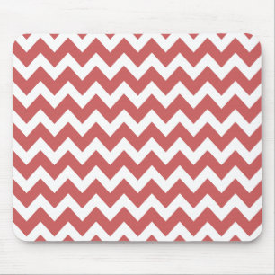 Coral Zigzag Chevron Stripes Mouse Pad