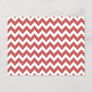 Coral Zigzag Chevron Stripes Postcard