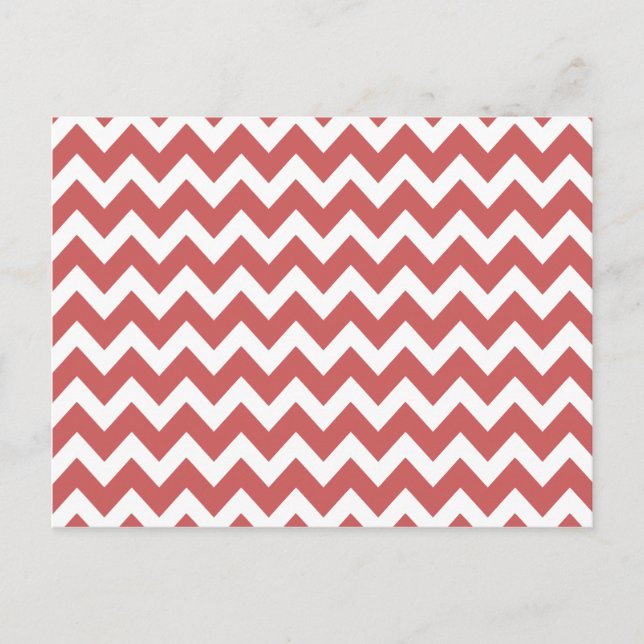 Coral Zigzag Chevron Stripes Postcard (Front)