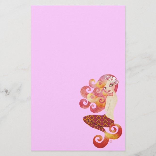 Coraleen Mermaid Stationery (Front)