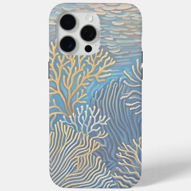 Corales Dorados de Océano Profundo Case-Mate iPhone Case (Back)