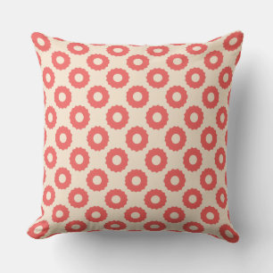 Coraliana Coral and White Cushion