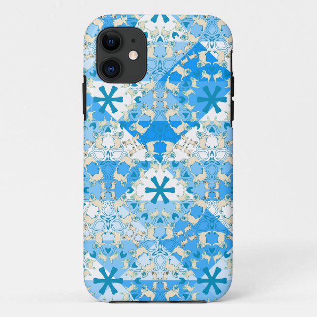 Corall Pug Pattern Case Triangle (Back)