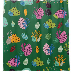 Corals & Sea Plants: Underwater Pattern Shower Curtain