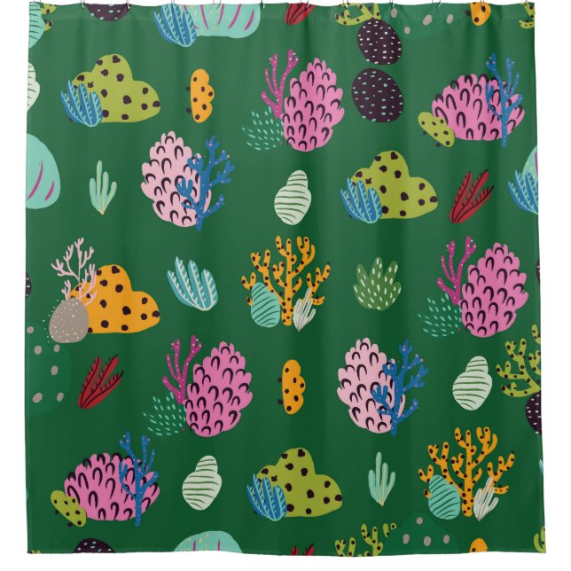 Corals & Sea Plants: Underwater Pattern Shower Curtain (Front)