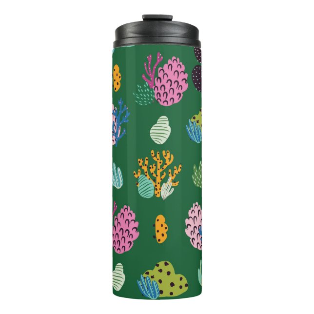 Corals & Sea Plants: Underwater Pattern Thermal Tumbler (Front)