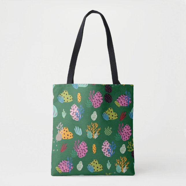 Corals & Sea Plants: Underwater Pattern Tote Bag (Front)