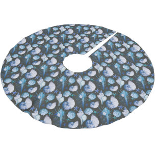Corals With Shells Pattern Brushed Polyester Tree Skirt