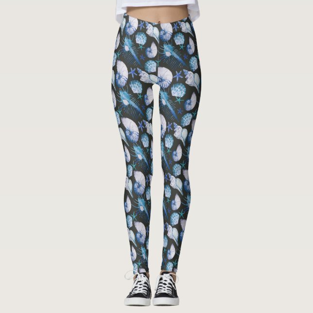 Corals With Shells Pattern Leggings (Front)