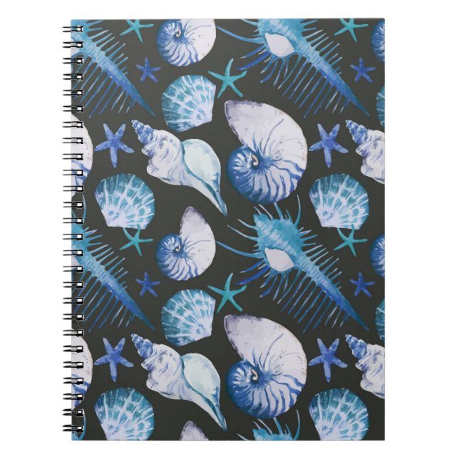Corals With Shells Pattern Notebook (Front)