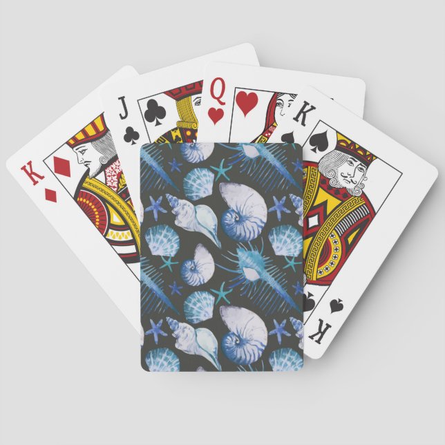 Corals With Shells Pattern Playing Cards (Back)