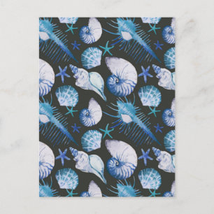 Corals With Shells Pattern Postcard