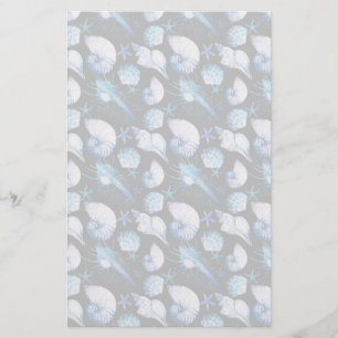 Corals With Shells Pattern Stationery
