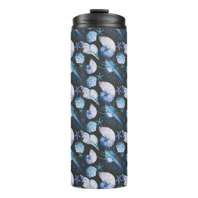 Corals With Shells Pattern Thermal Tumbler (Front)