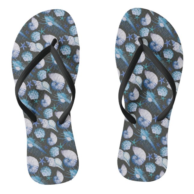 Corals With Shells Pattern Thongs (Footbed)