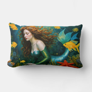 “Coralyn” – Beautiful Mystical Mermaid Lumbar Cushion