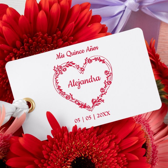 Corazón de Ramitas & Flores Silvestres para Quince Rubber Stamp (Creator Uploaded)