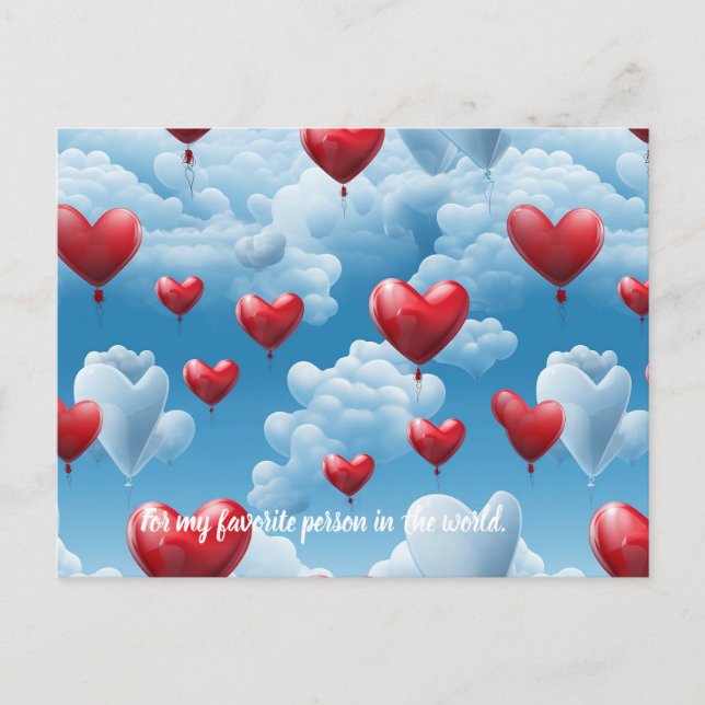 Corazones en cielo postcard (Front)