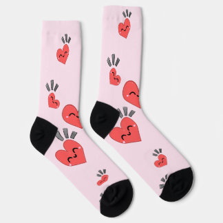 corazones pattern socks