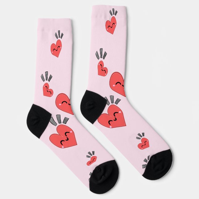 corazones pattern socks (Right)