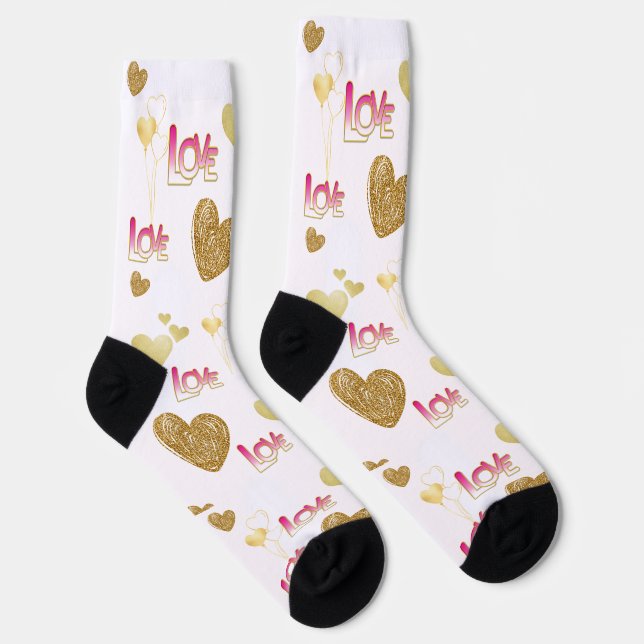 corazones pattern socks (Right)