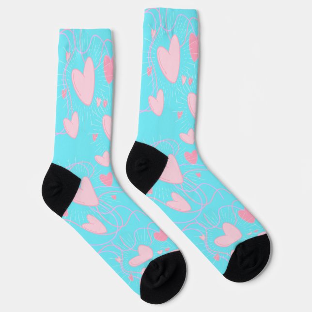 corazones pattern socks (Right)