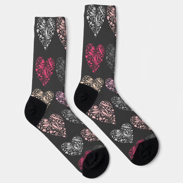 corazones pattern socks (Right)