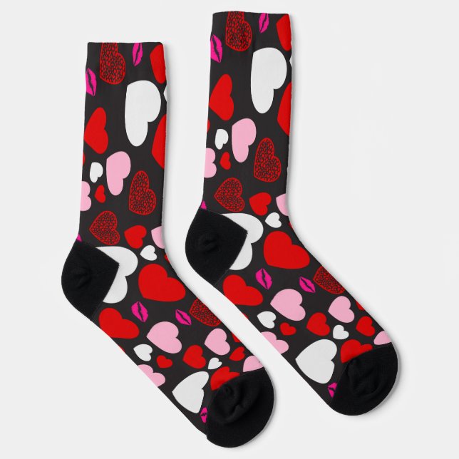corazones pattern socks (Right)