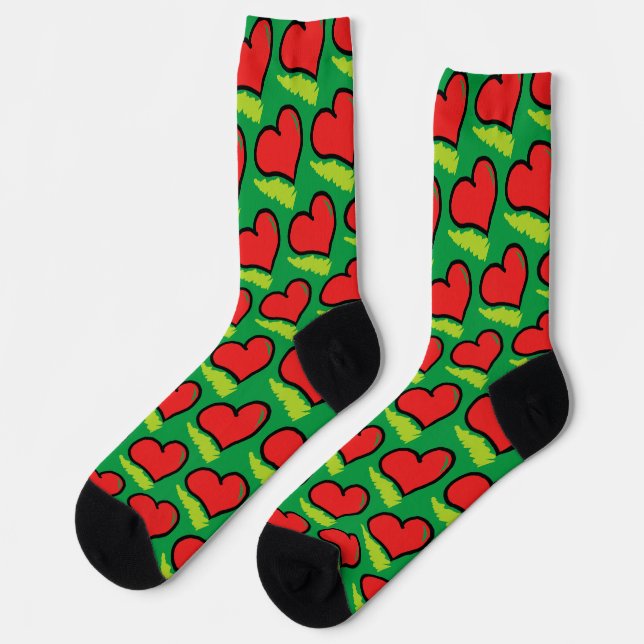 CORAZONES VERDE SOCKS (Left)