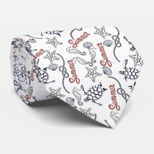 Corbata de verano con criaturas de mar tie