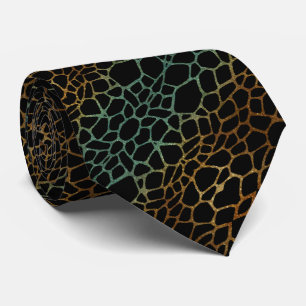 Corbata lujosa negra con colour turquesa y miel tie