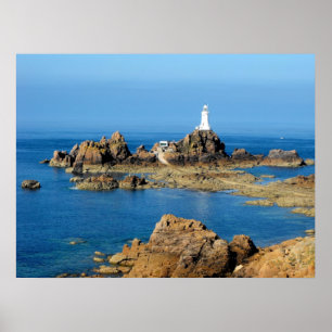 Corbiere lighthouse at low tide poster