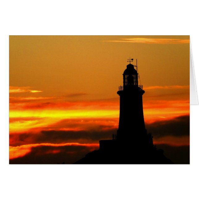 Corbiere lighthouse at sunset Jersey card (Front Horizontal)