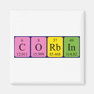 Corbin periodic table name magnet