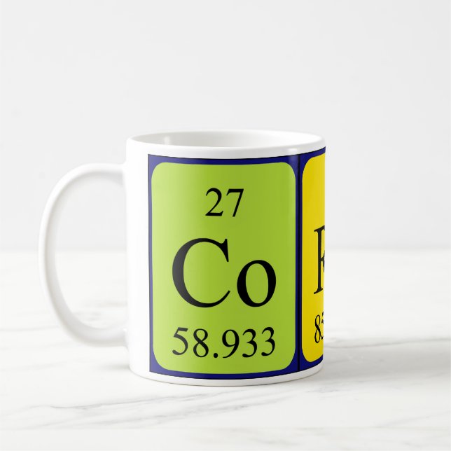 Corbin periodic table name mug (Left)
