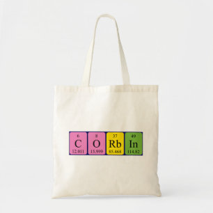 Corbin periodic table name tote bag