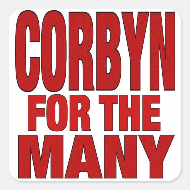 Corbyn for the Many Square Sticker (Front)