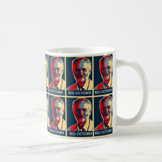 corbyn labour supporter customisable RED OCTOBER Coffee Mug (Right)
