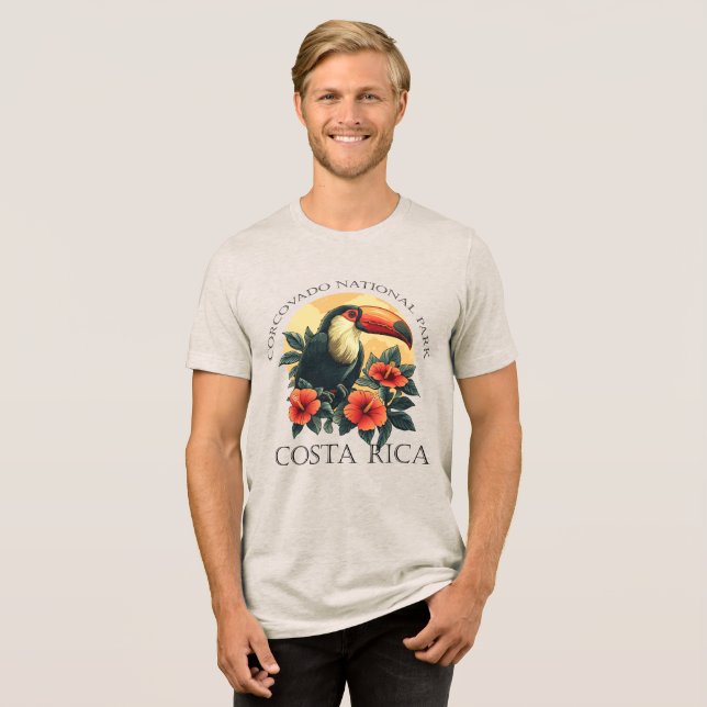 Corcovado Costa Rica Toucan Tri-Blend Shirt (Front Full)