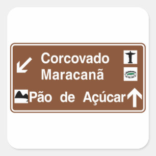 Corcovado/Maracana/Sugarloaf Mt, Brazil Square Sticker