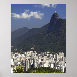 Corcovado overlooking Rio de Janeiro, Brazil Poster