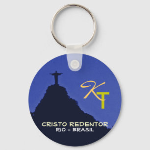 Corcovado, Rio, Brasil add initials Key Ring