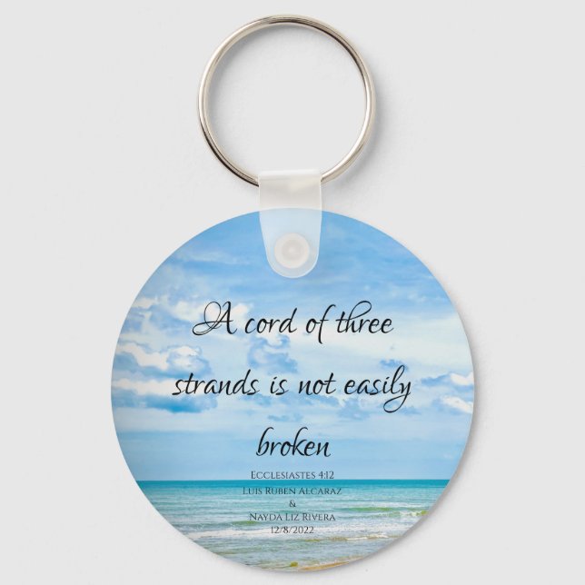 Cord of Three Strands Ocean Beach Key Ring (Front)