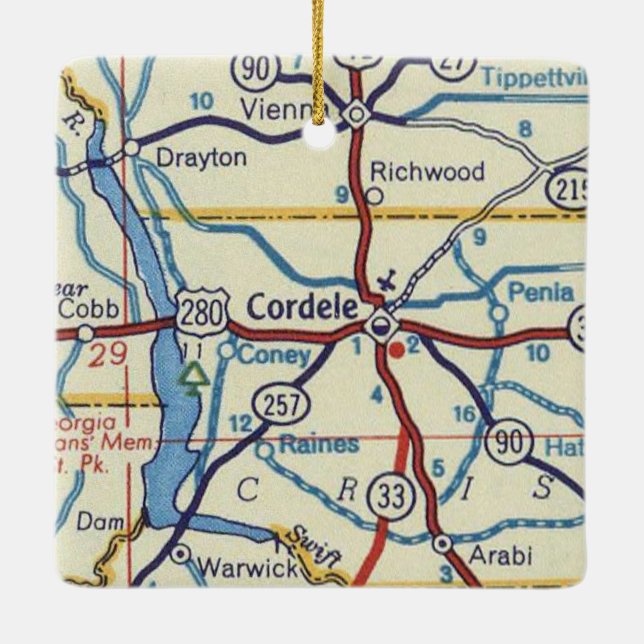 Cordele Georgia Ceramic Ornament (Back)